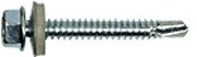 Саморез кровельный, оцинкованный, шестигранная головка (8 мм) с шайбой и резиновой прокладкой EPDM, частая резьба, наконечник - сверло